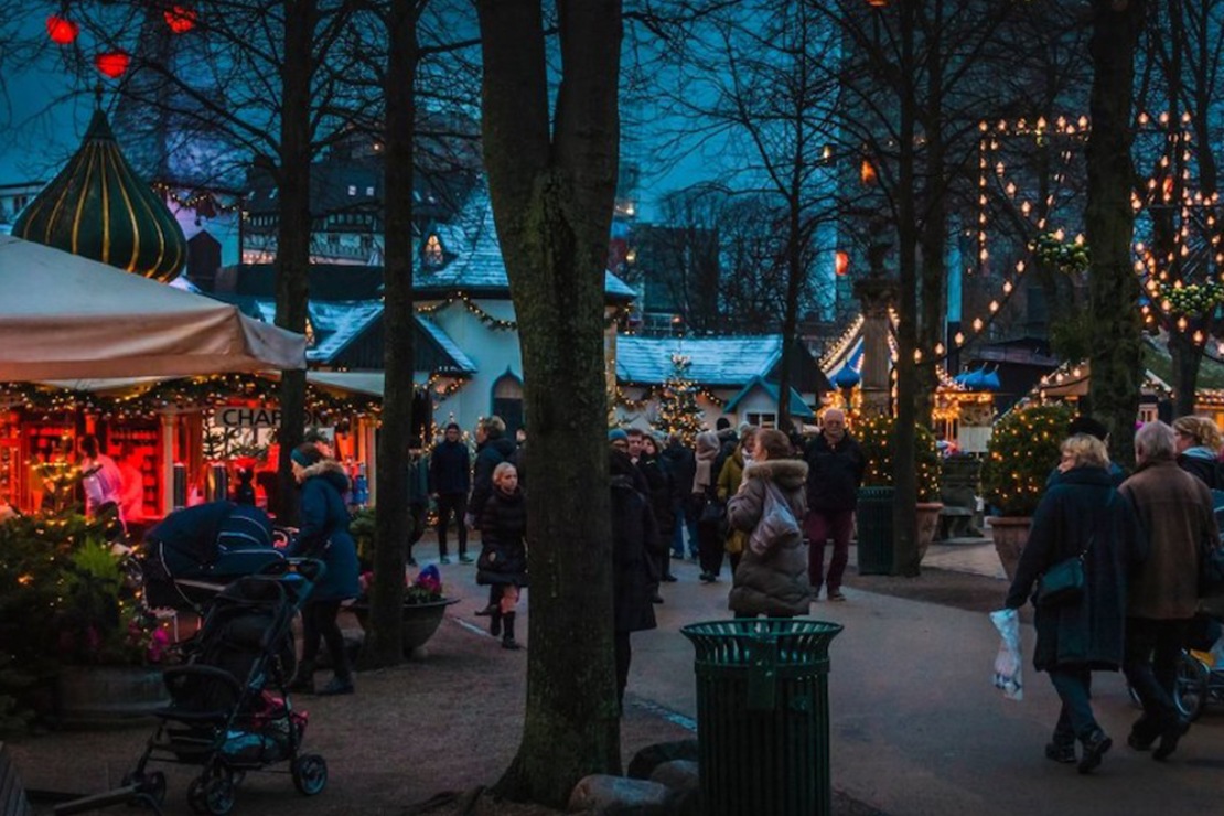 Tivoli Christmas Market during the blue hour